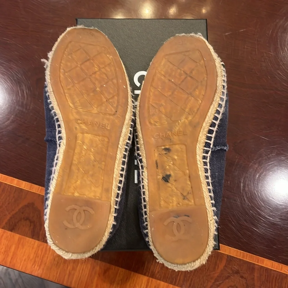 Chanel Navy Espadrilles